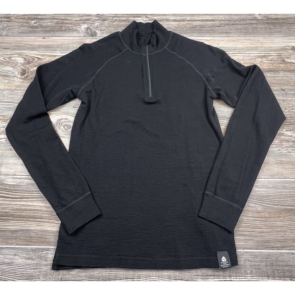 MOUNTAIN WAREHOUSE  EXTREME Merino Wool Shirt 1/4 Zip‎ Baselayer Black Womens XS
